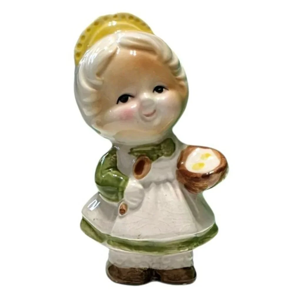 Vintage Josef Originals Pie Bird Grandma Baker Figurine Chef Ceramic Lady Cook